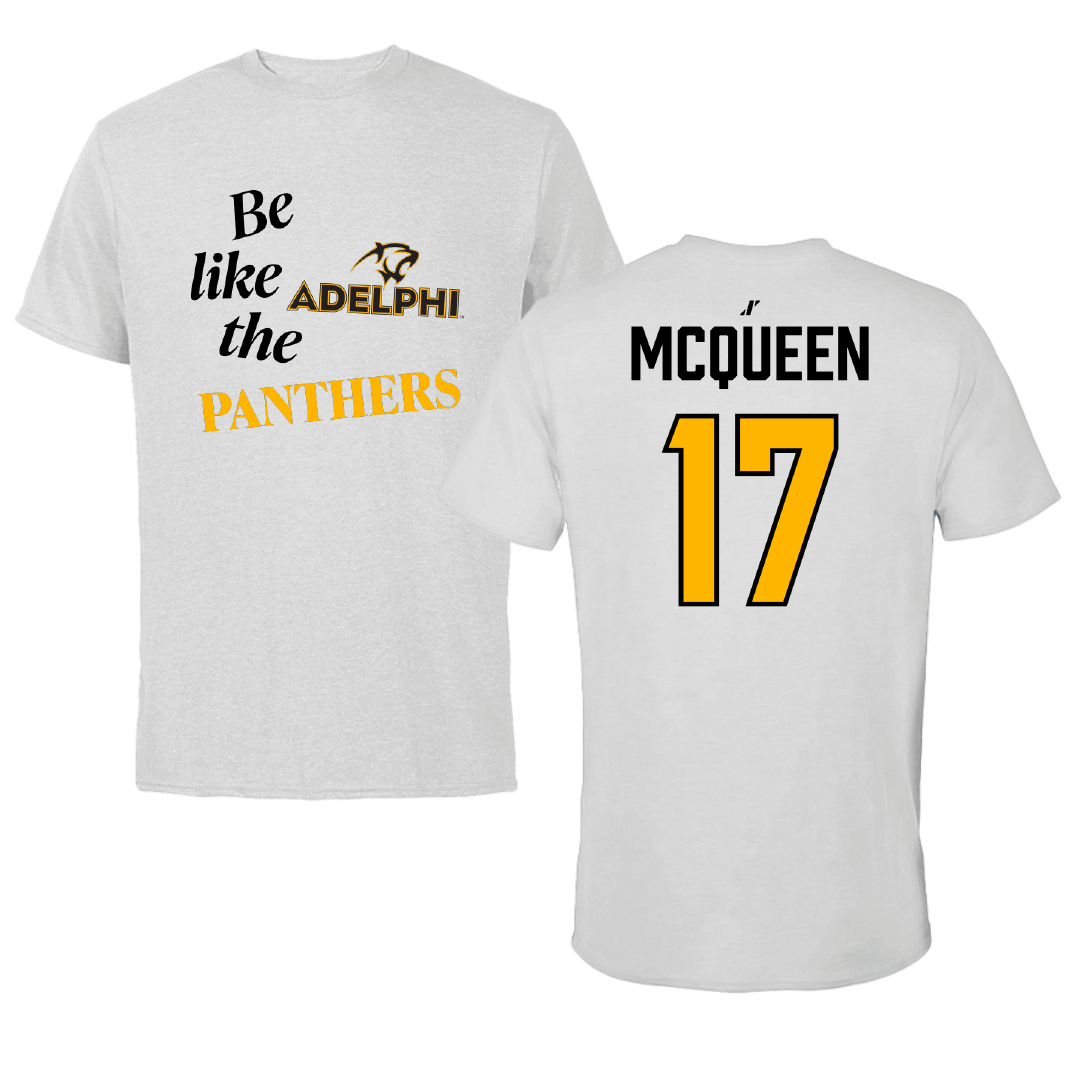 Adelphi University Volleyball (W) Light Gray Be Like Us Tee - #17 Macarty McQueen