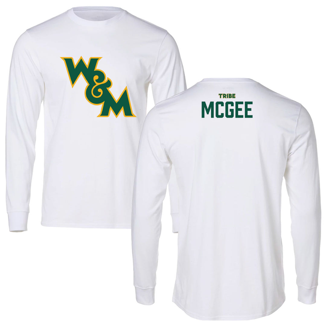 William & Mary TF and XC White Performance Long Sleeve - Leighton McGee