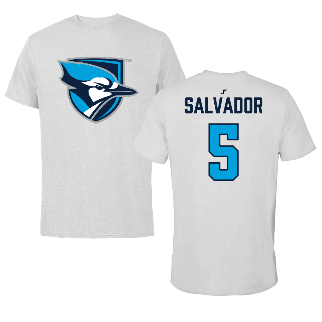 Elmhurst University Basketball (M) Light Gray Performance Tee - #5 Evan Salvador