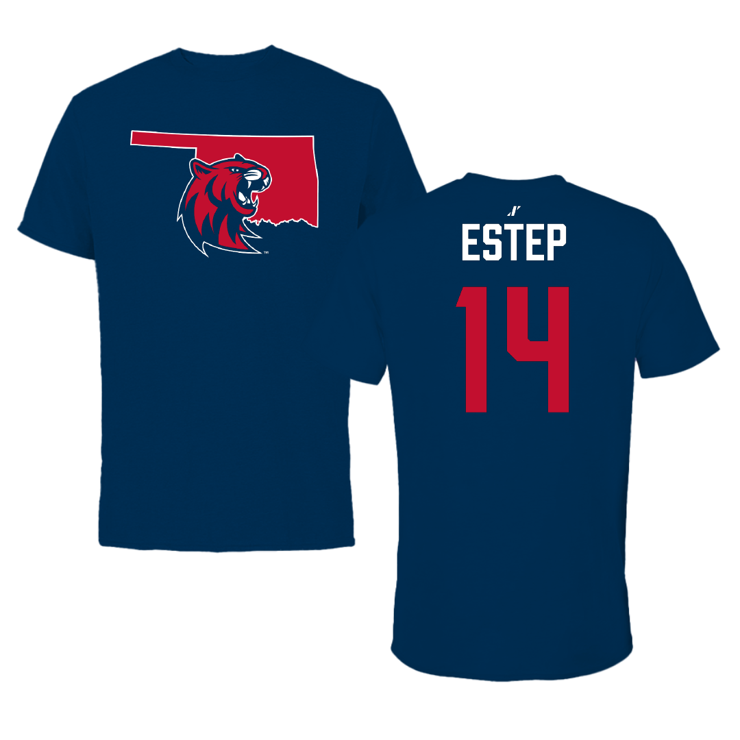 Rogers State University Baseball Navy State Performance Tee - #14 Christian Estep
