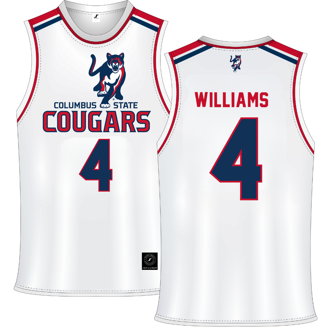 Columbus State University White Basketball Jersey - #4 NeKaya Williams