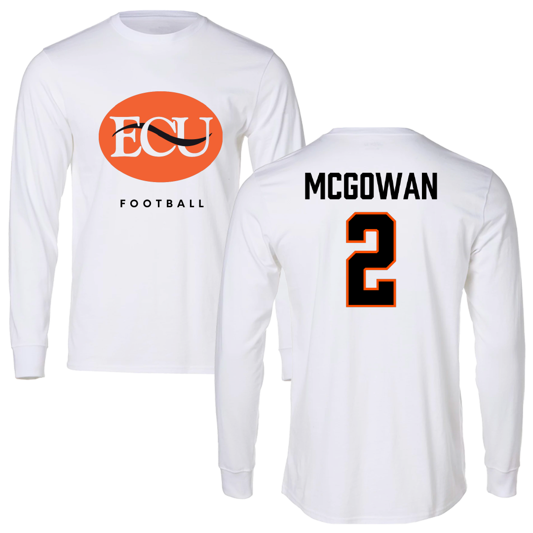 East Central University Football White Performance Long Sleeve - #2 Lamarion Mcgowan