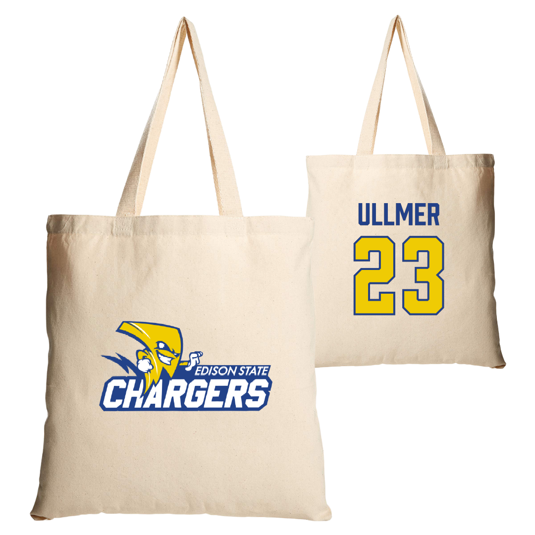 Edison State Community College Baseball Tan Canvas Tote Bag - #23 Josh Ullmer