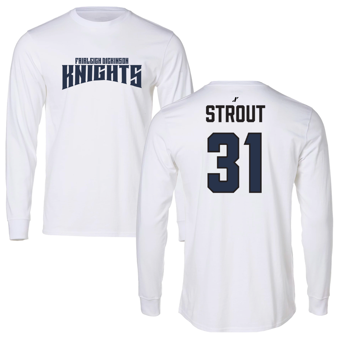 Fairleigh Dickinson University-Metropolitan Campus Baseball White Classic Long Sleeve - #31 Chris Strout