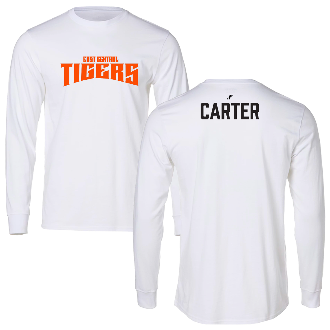 East Central University TF and XC White Classic Long Sleeve - Mason Carter