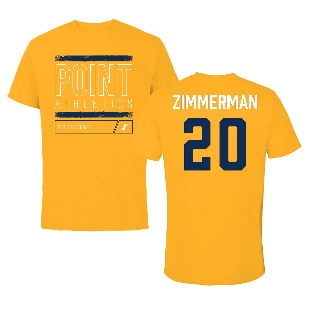 Point University Lacrosse (M) Gold Dominate Tee - #20 Cooper Zimmerman