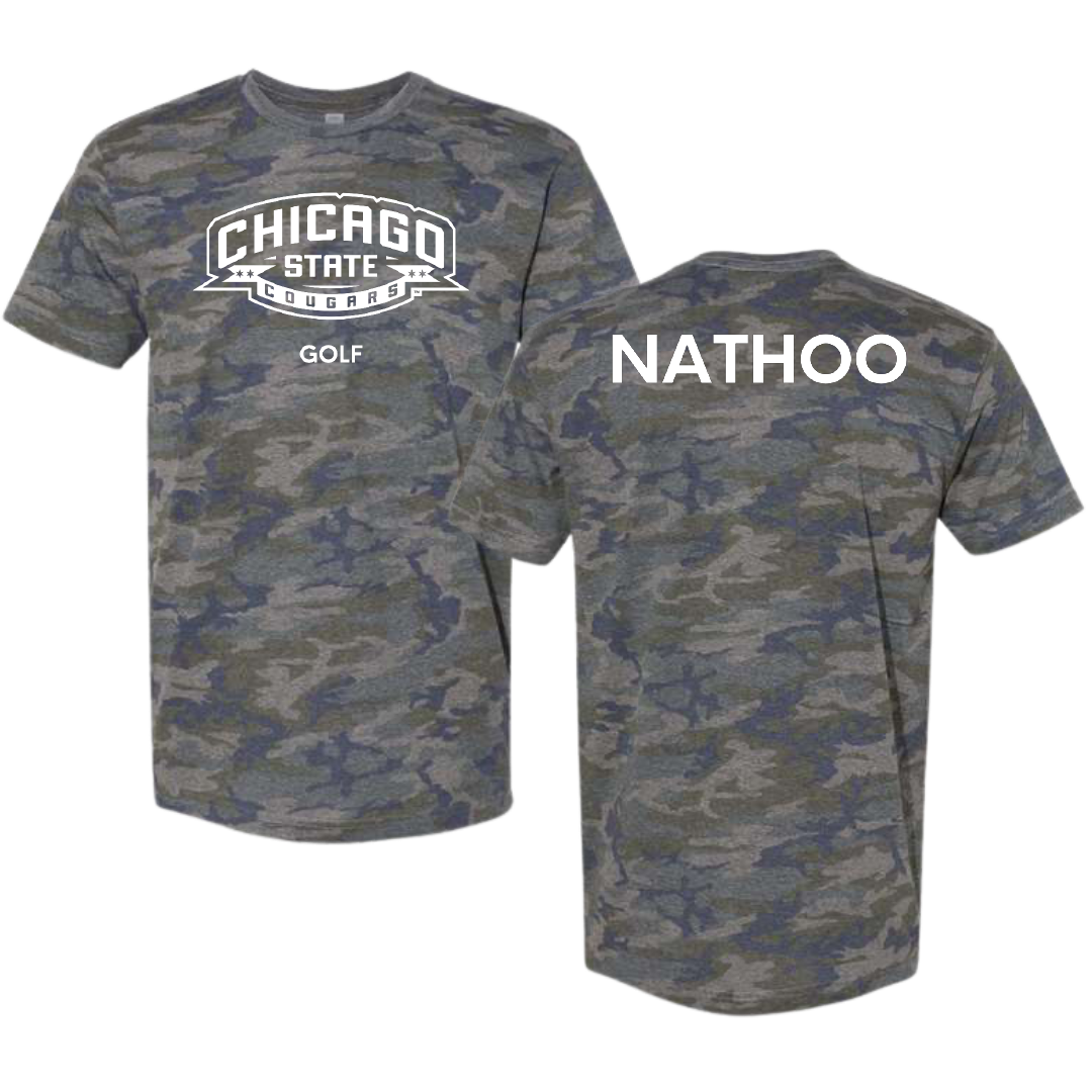 Chicago State University Golf (M) Vintage Camo Tee - Sahil Nathoo