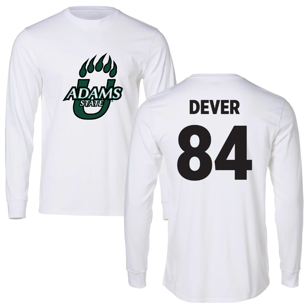 Adams State University Football White Long Sleeve - #84 Dominic Dever
