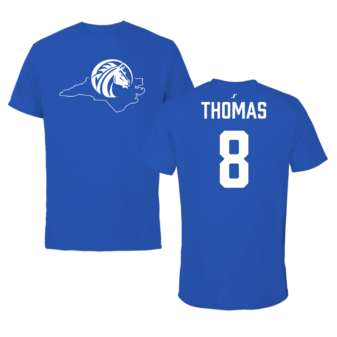Fayetteville State University Football Blue State Tee - #8 Kaydin Thomas