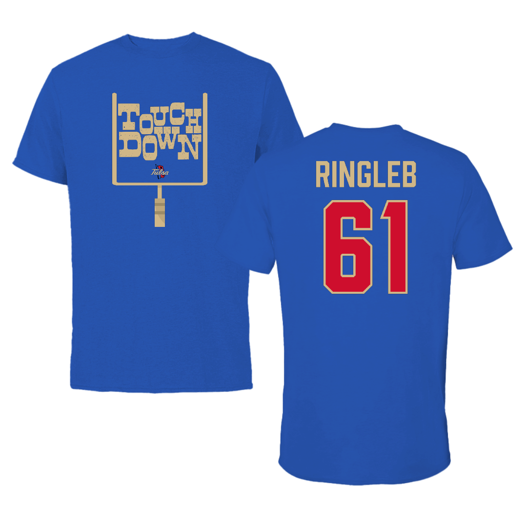 The University of Tulsa Football Blue Touchdown Performance Tee - #61 Bennett Ringleb