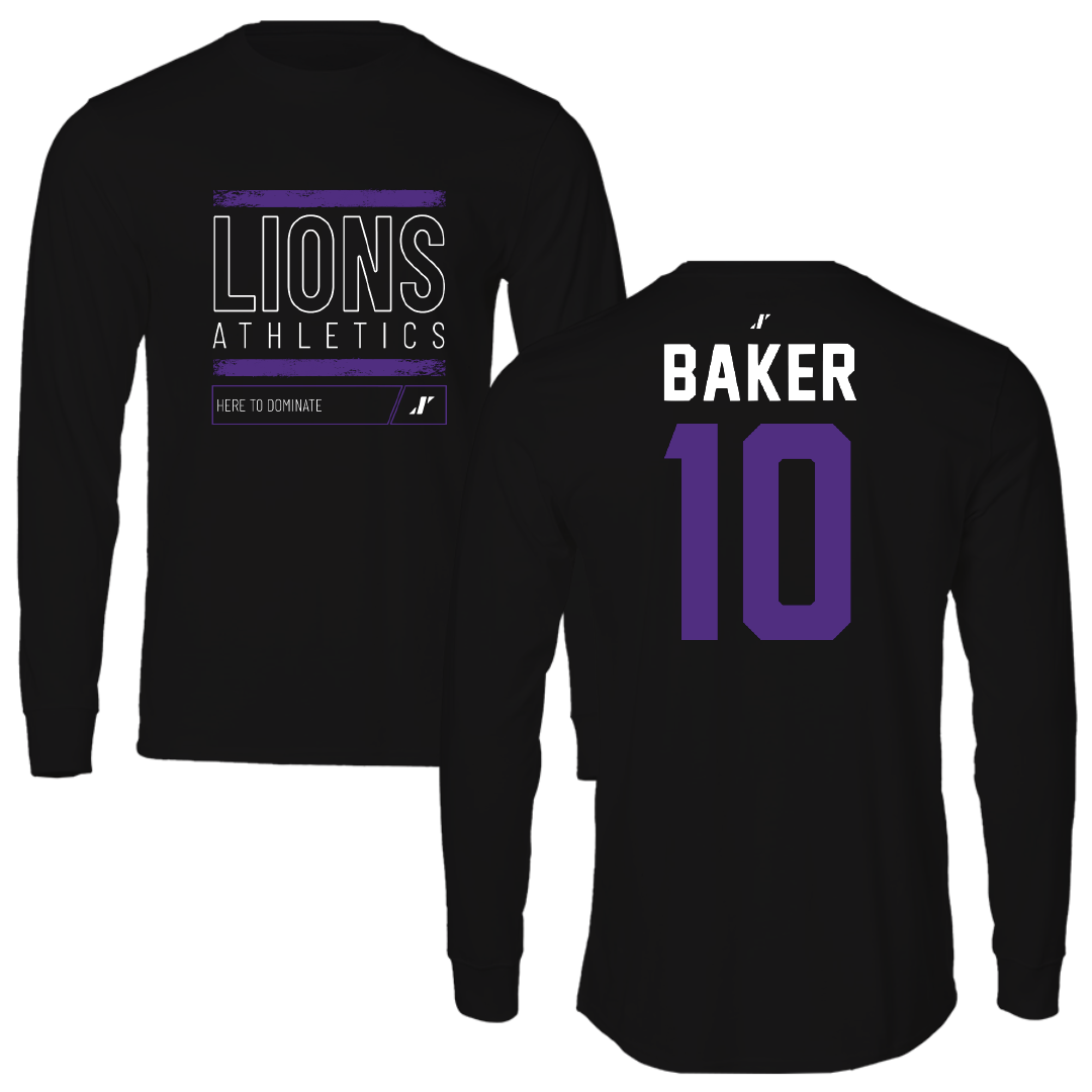 Nelson University Baseball Black Dominate Performance Long Sleeve - #10 Mitchell Baker