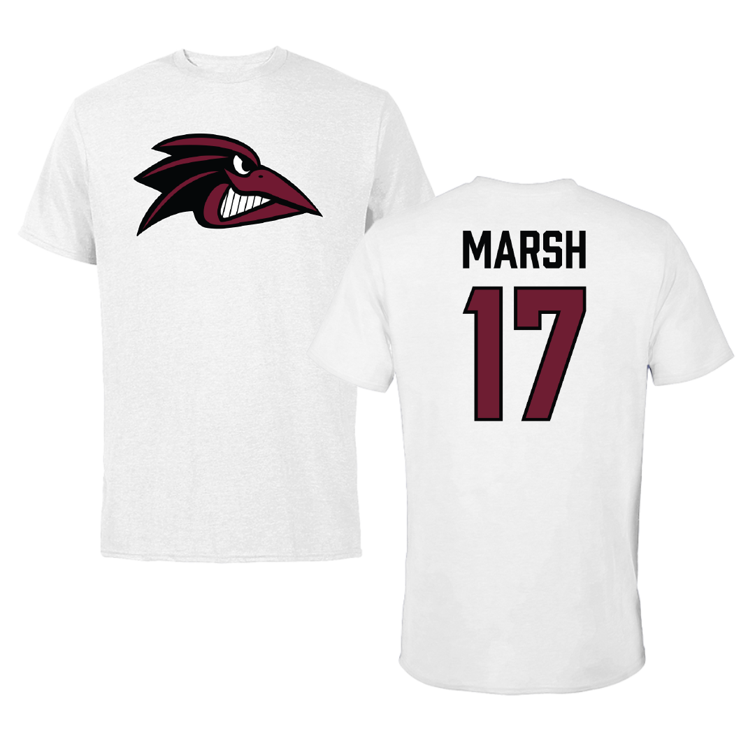 Franklin Pierce University Baseball White Performance Tee - #17 Nevin Marsh