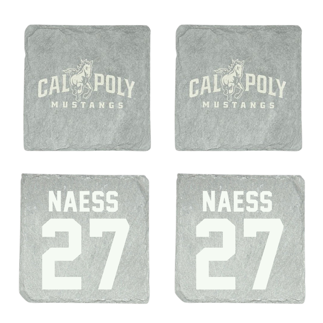 Cal Poly Baseball Stone Coaster (4 Pack)  - #27 Griffin Naess
