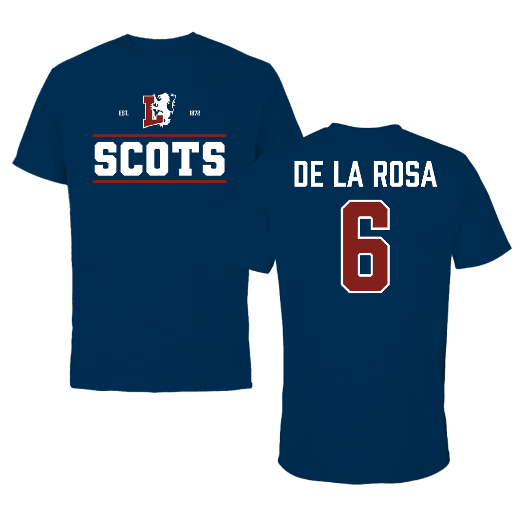 Lyon College Soccer (M) Navy General Performance Tee - #6 Cristian De La Rosa