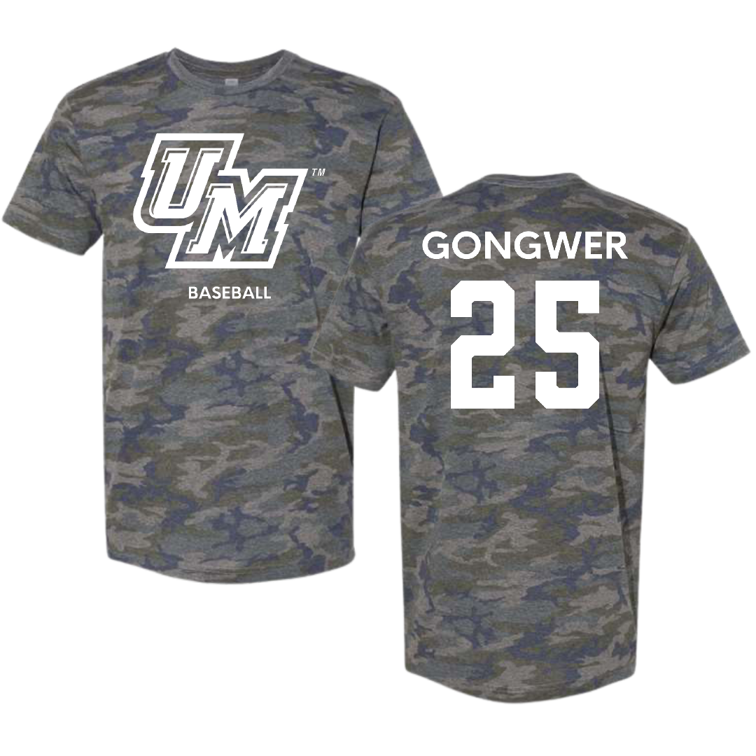 University of Montevallo Baseball Vintage Camo Tee - #25 Reid Gongwer