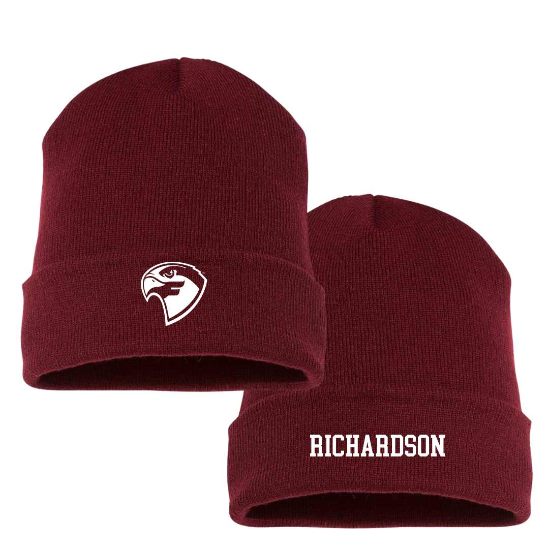 Fairmont State University Football Maroon Beanie - #93 Emmanuel Richardson