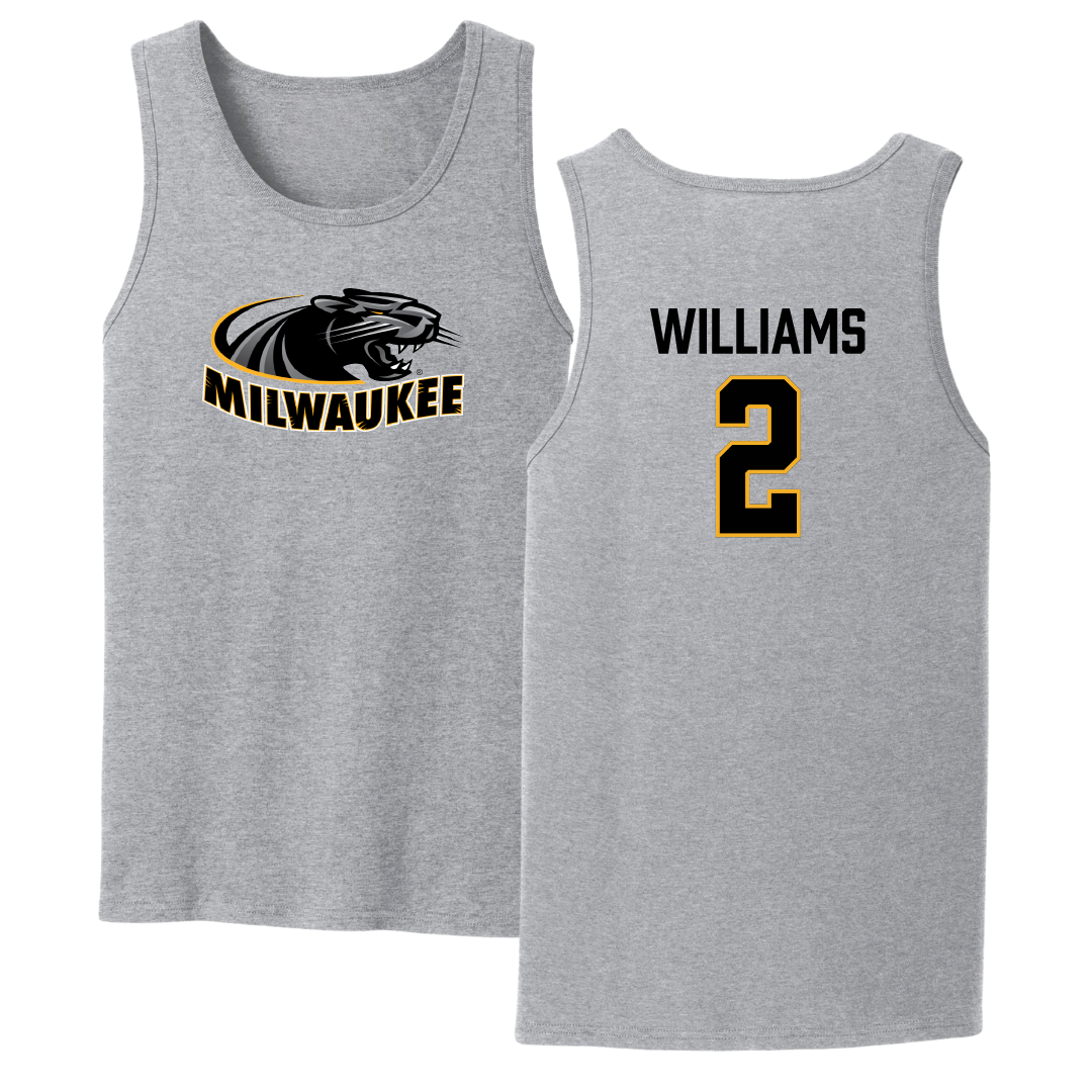 University of Wisconsin-Milwaukee Basketball Sport Gray Tank Top - #2 Jada Williams