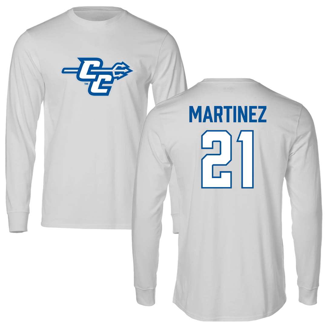 Central Connecticut State University Volleyball (W) Light Gray Performance Long Sleeve - #21 Isabella Martinez
