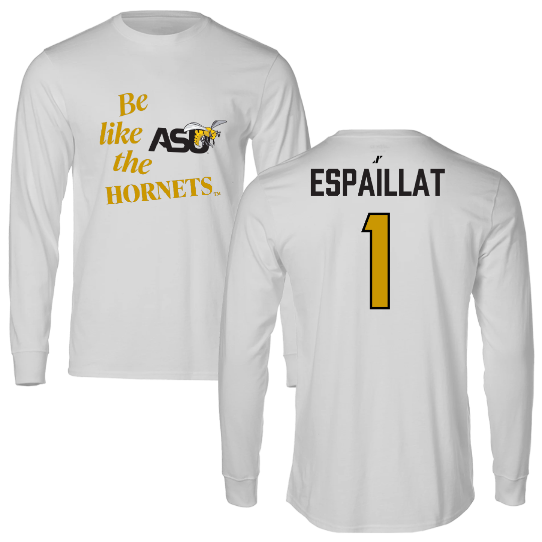 Alabama State University Baseball Light Gray Be Like Us Performance Long Sleeve - #1 Alex Espaillat