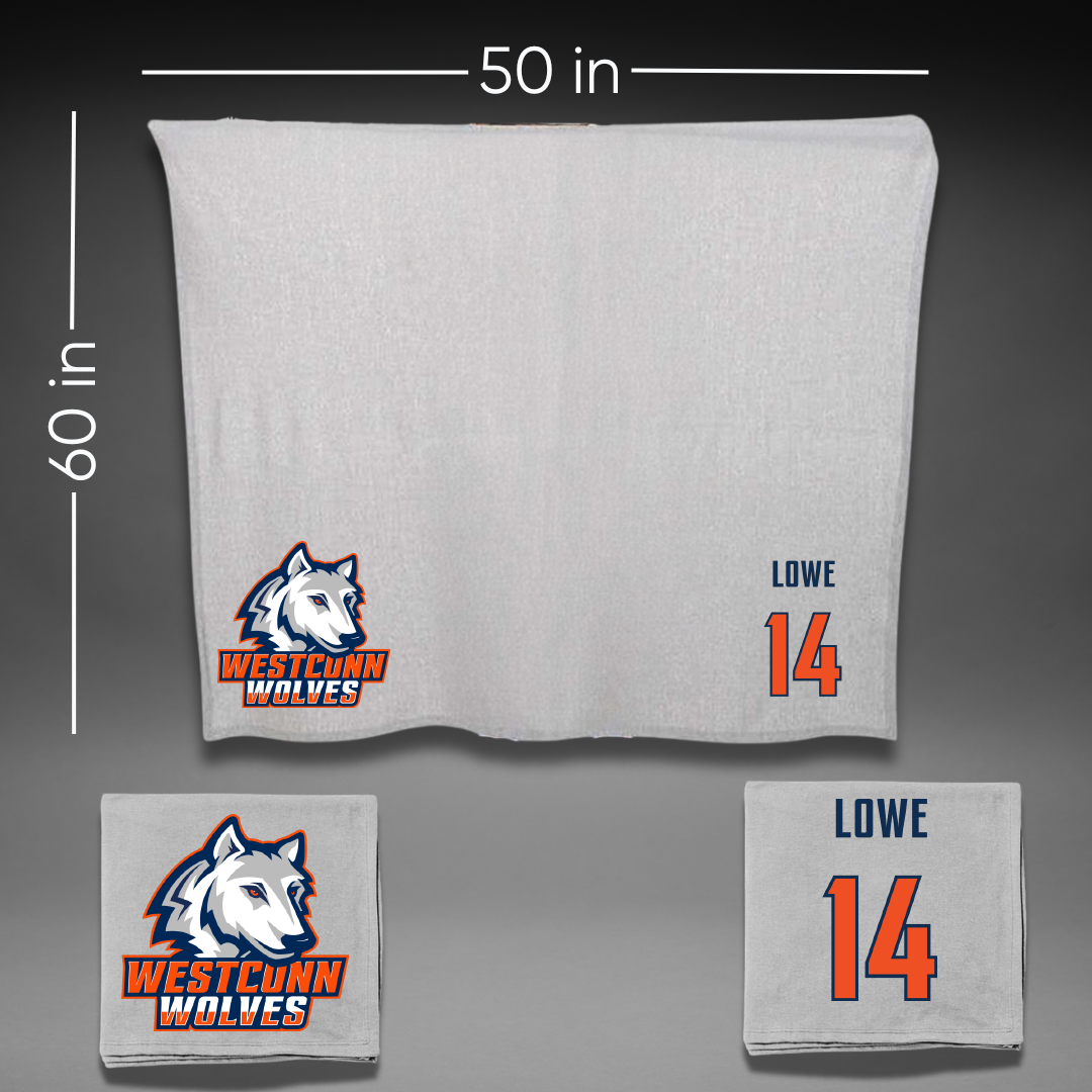 Western Connecticut State University Lacrosse Gray Blanket - #14 Jenna Lowe