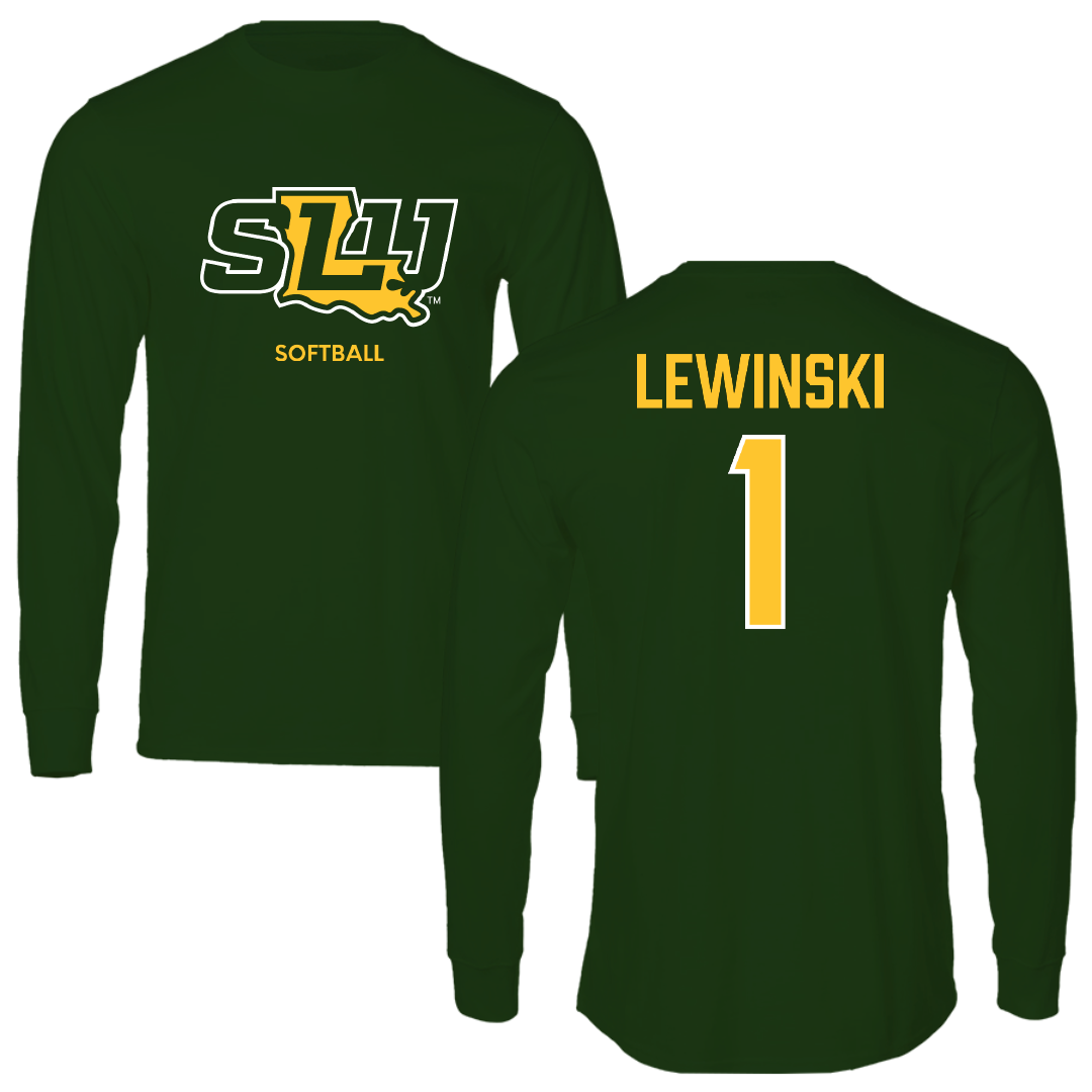 Southeastern Louisiana University Softball Forest Green Long Sleeve - #1 Britney Lewinski