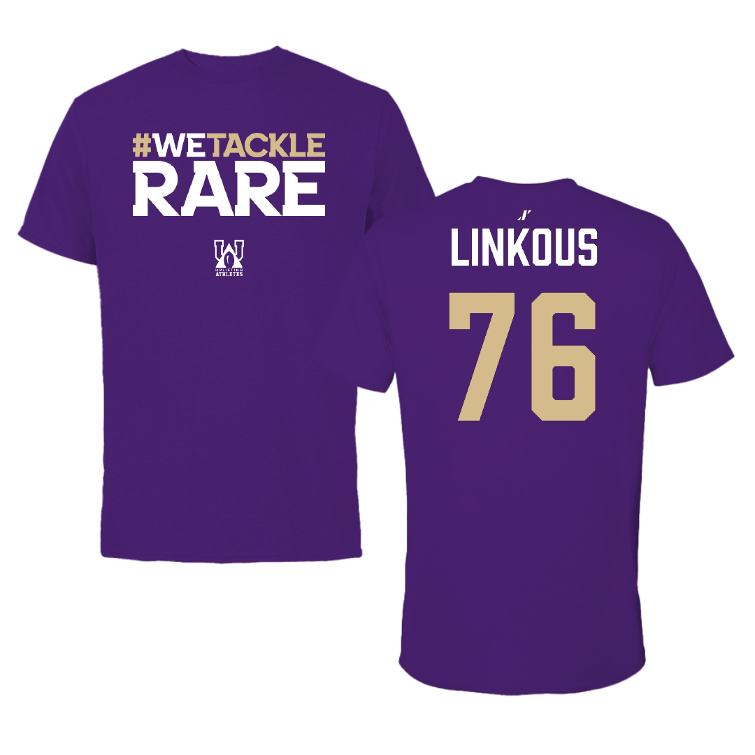 Football Purple Uplifting Athletes Performance Tee - #76 Nathan Linkous