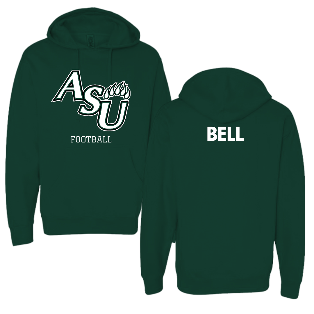 Adams State University Football Forest Green Block Hoodie - Brandyn Bell