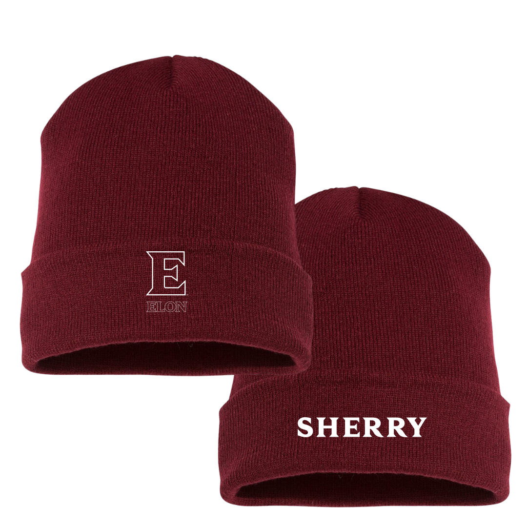 Elon University Basketball (M) Maroon Beanie - #4 Sam Sherry