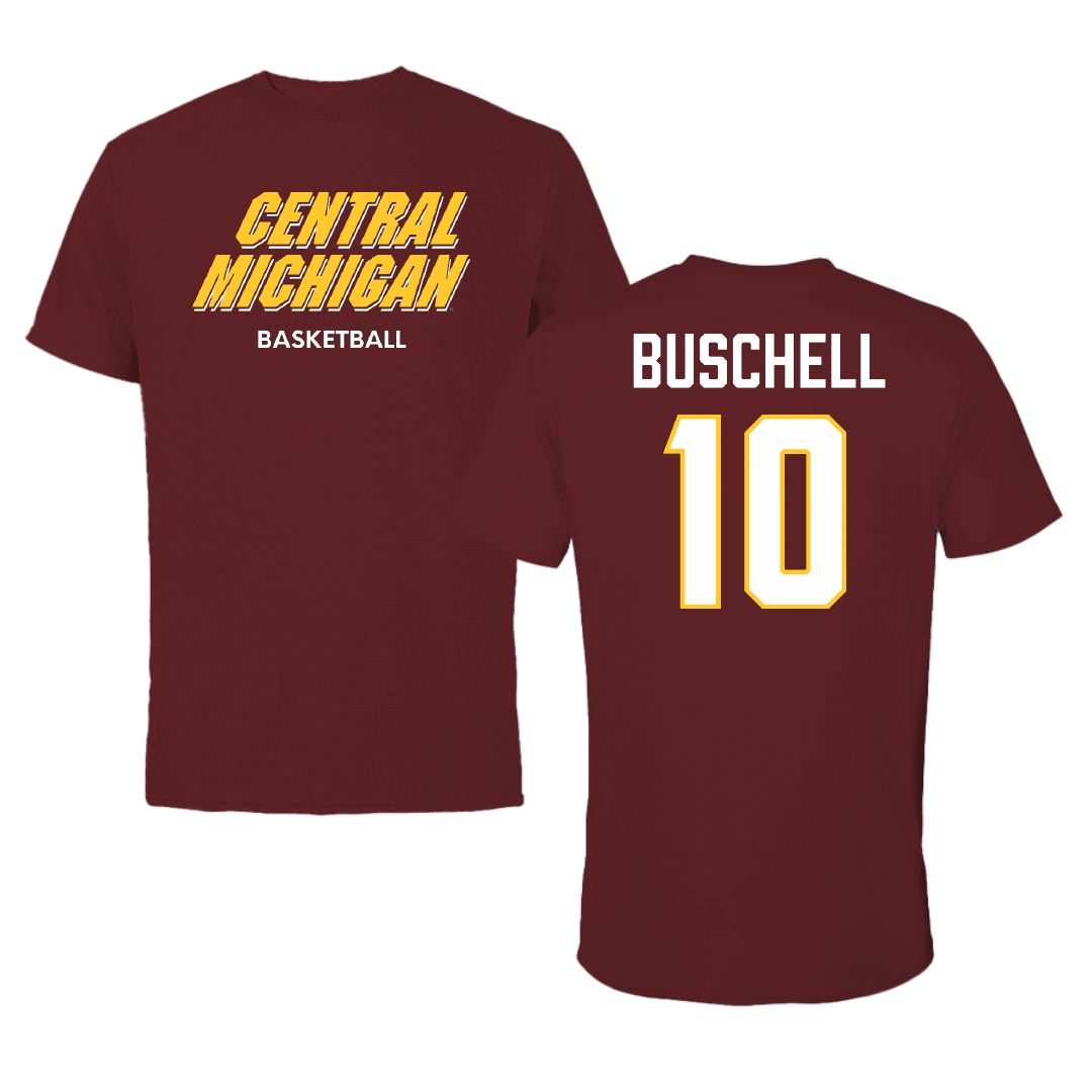 Central Michigan University Basketball (W) Maroon Performance Tee - #10 Rylan Buschell