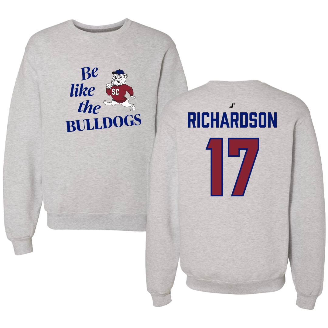 South Carolina State University Football Light Gray Be Like Us Crewneck - #17 Malik Richardson