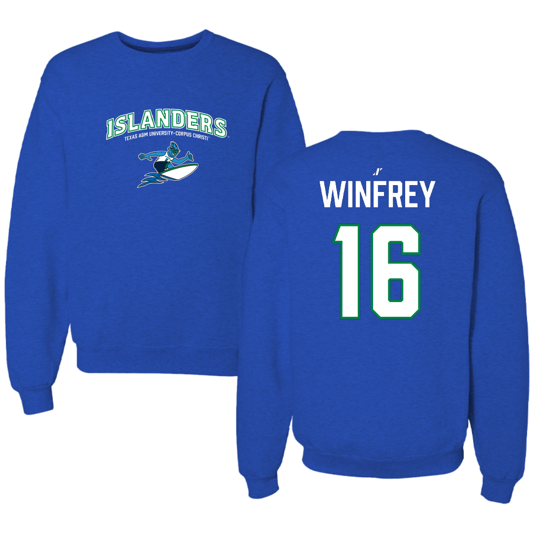 Texas A&M University-Corpus Christi Softball Blue General Crewneck - #16 Kendra Winfrey