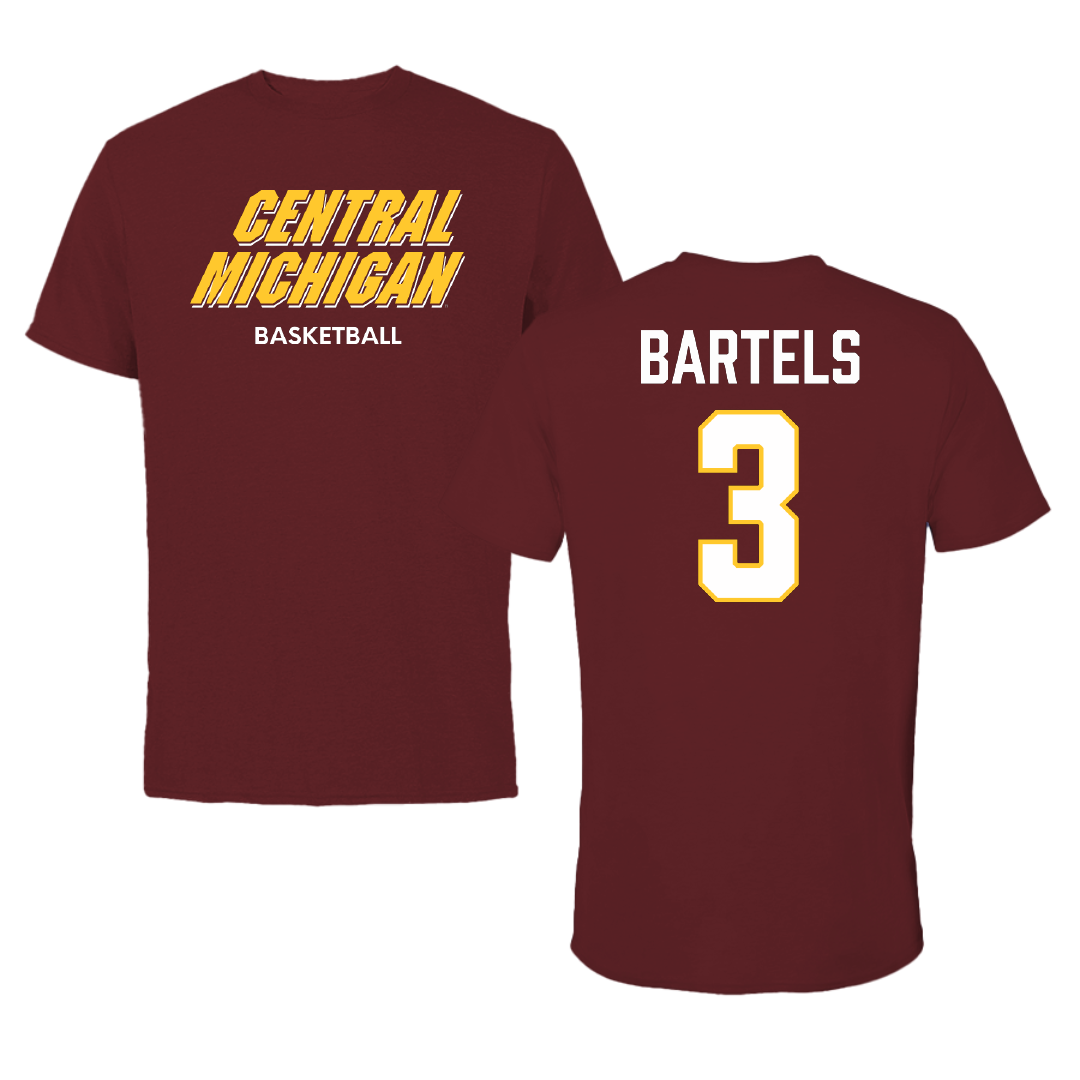 Central Michigan University Basketball (W) Maroon Performance Tee - #3 Kara Bartels