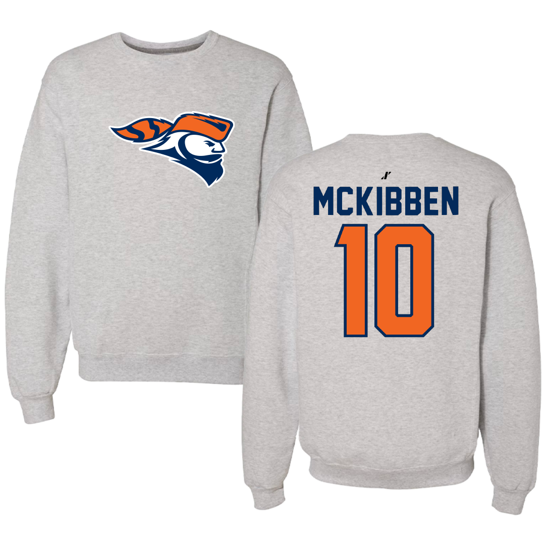 Carroll University Football Light Gray Crewneck - #10 Connor Mckibben