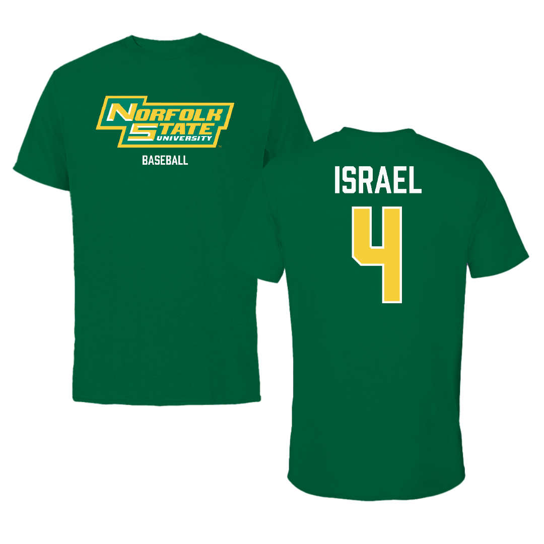 Norfolk State University Baseball Green Performance Tee - #4 Jaydan Israel