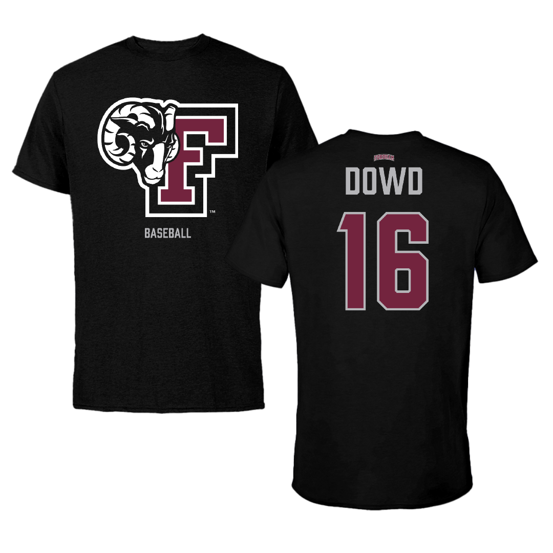 Fordham University Baseball Black Tee - #16 Aidan Dowd