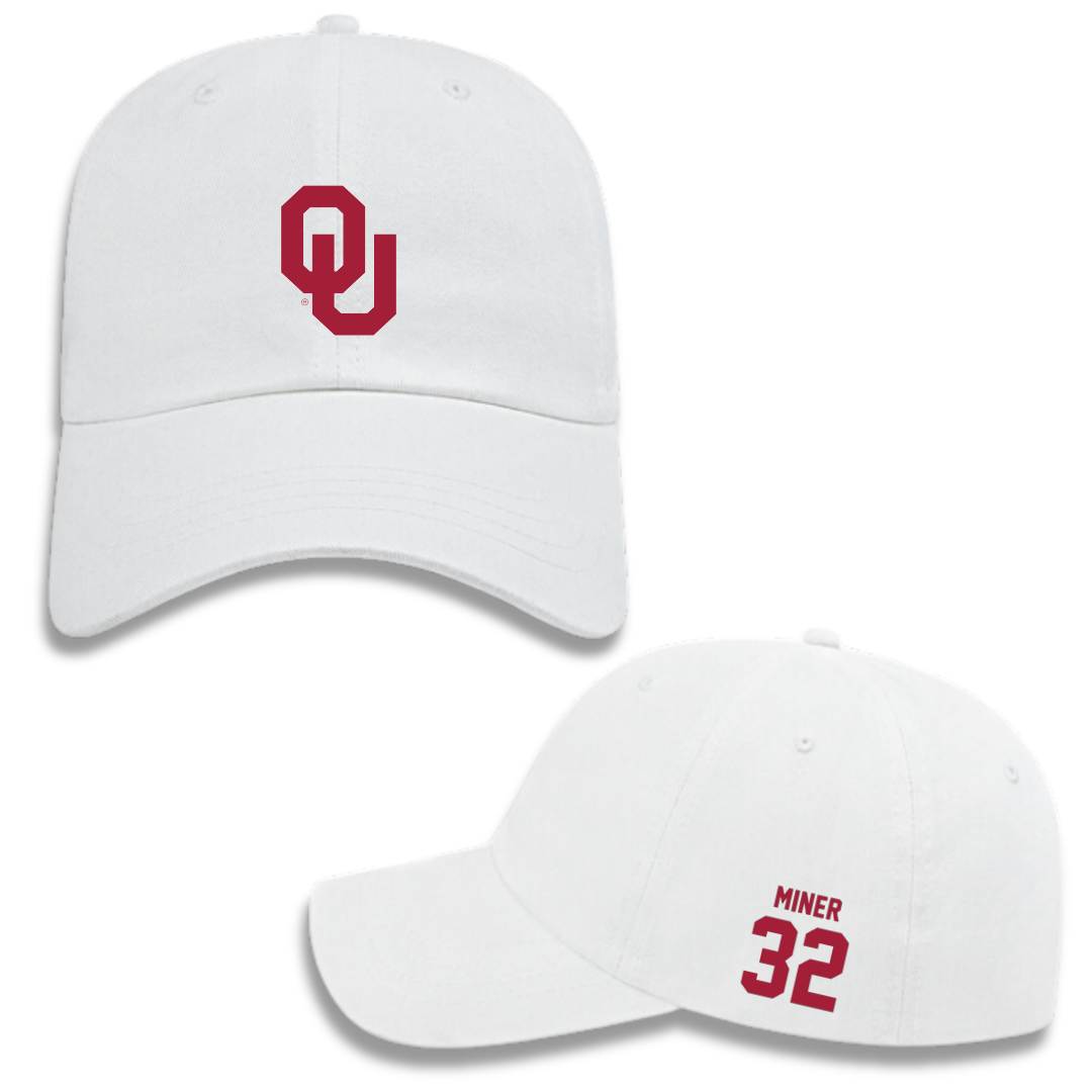 University of Oklahoma Baseball White Hat - #32 Jace Miner