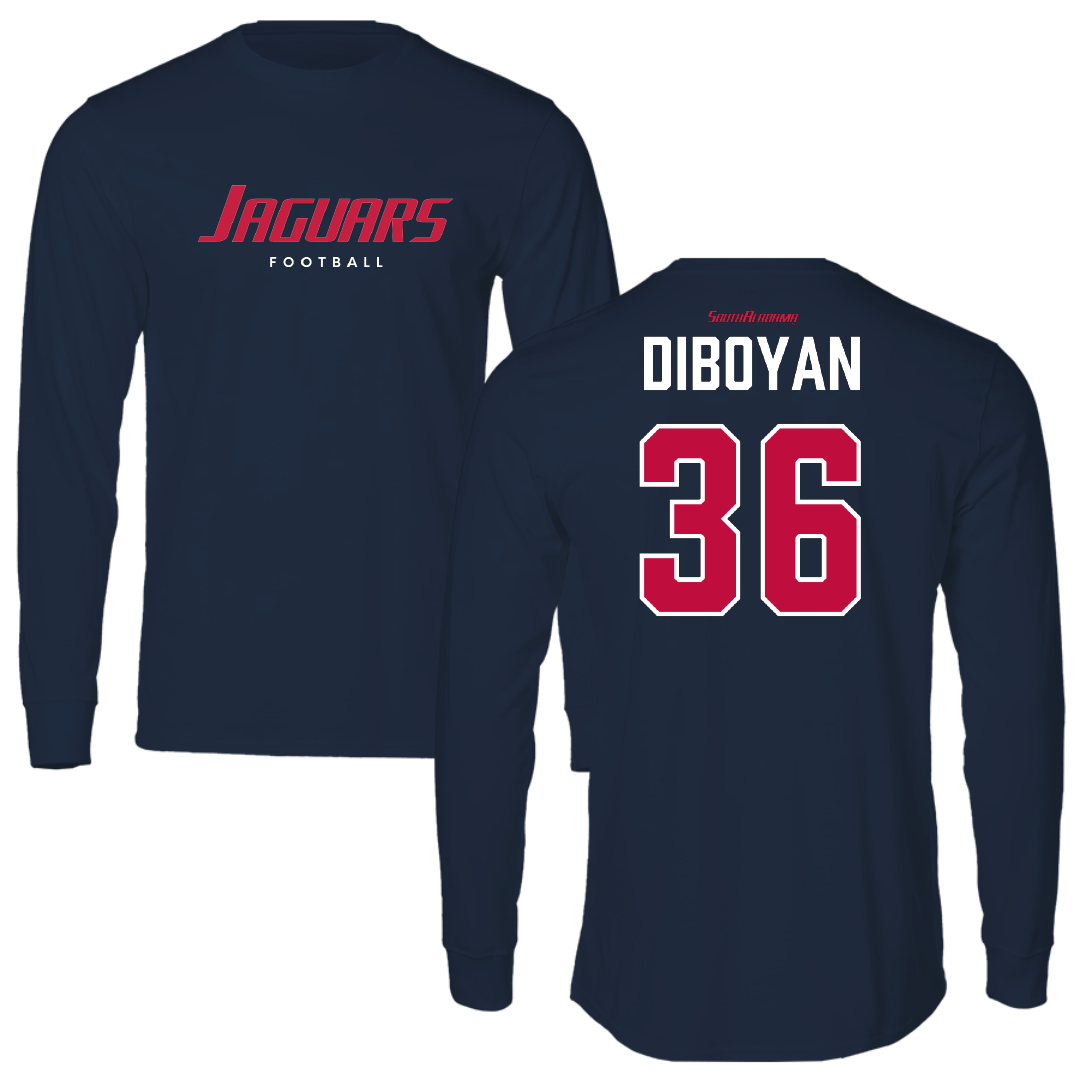 University of South Alabama Football Navy Performance Long Sleeve - #36 Hamilton DiBoyan
