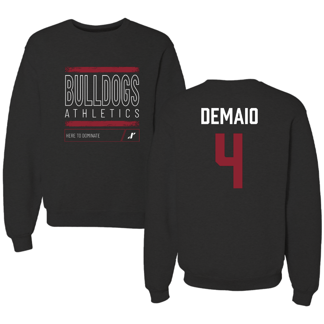 Dean College Volleyball Black Dominate Crewneck - #4 Chloe DeMaio