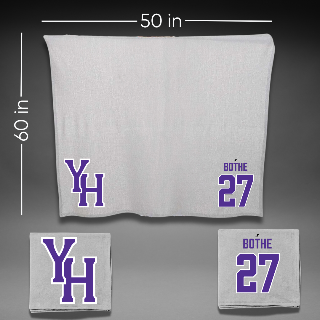 Young Harris College Soccer Gray Blanket - #27 McKenna Bothe