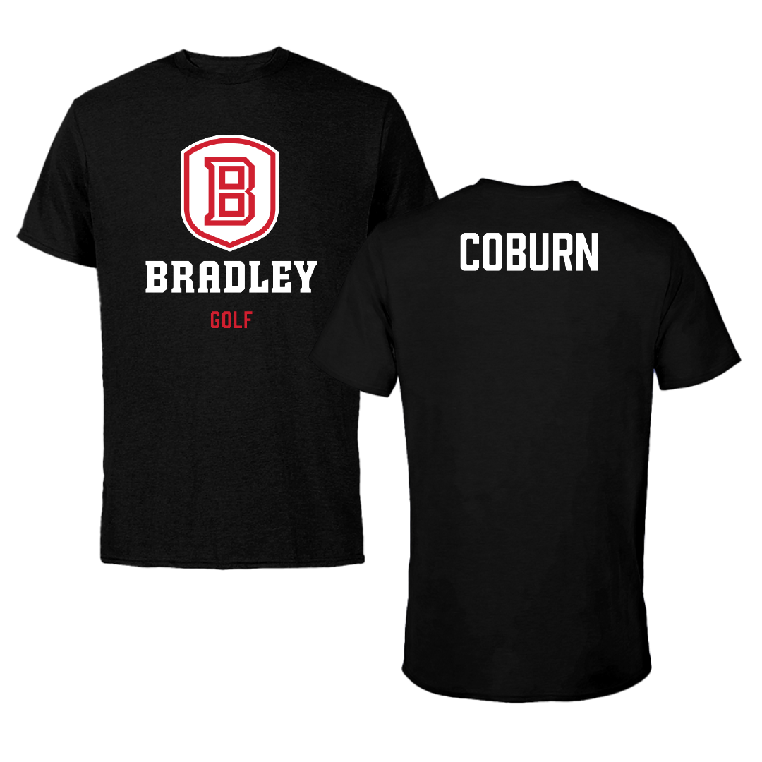 Bradley University Golf Black Block Tee - Peyton Coburn