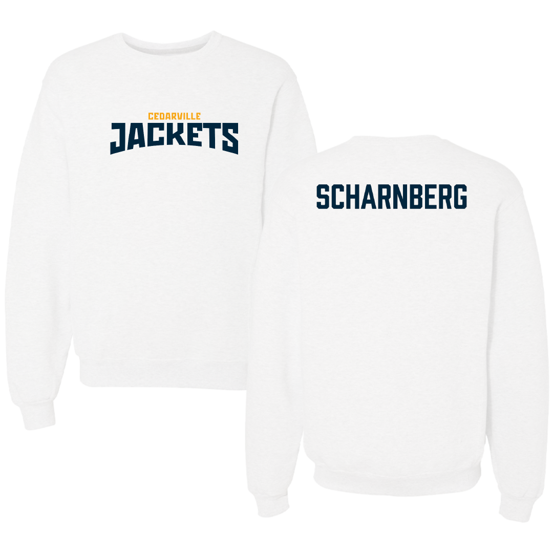 Cedarville University TF and XC White Classic Crewneck - Sidney Scharnberg