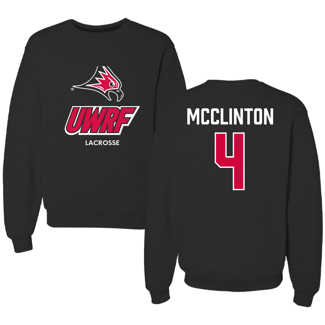 University of Wisconsin-River Falls Lacrosse (W) Black Crewneck - #4 Aliviah McClinton