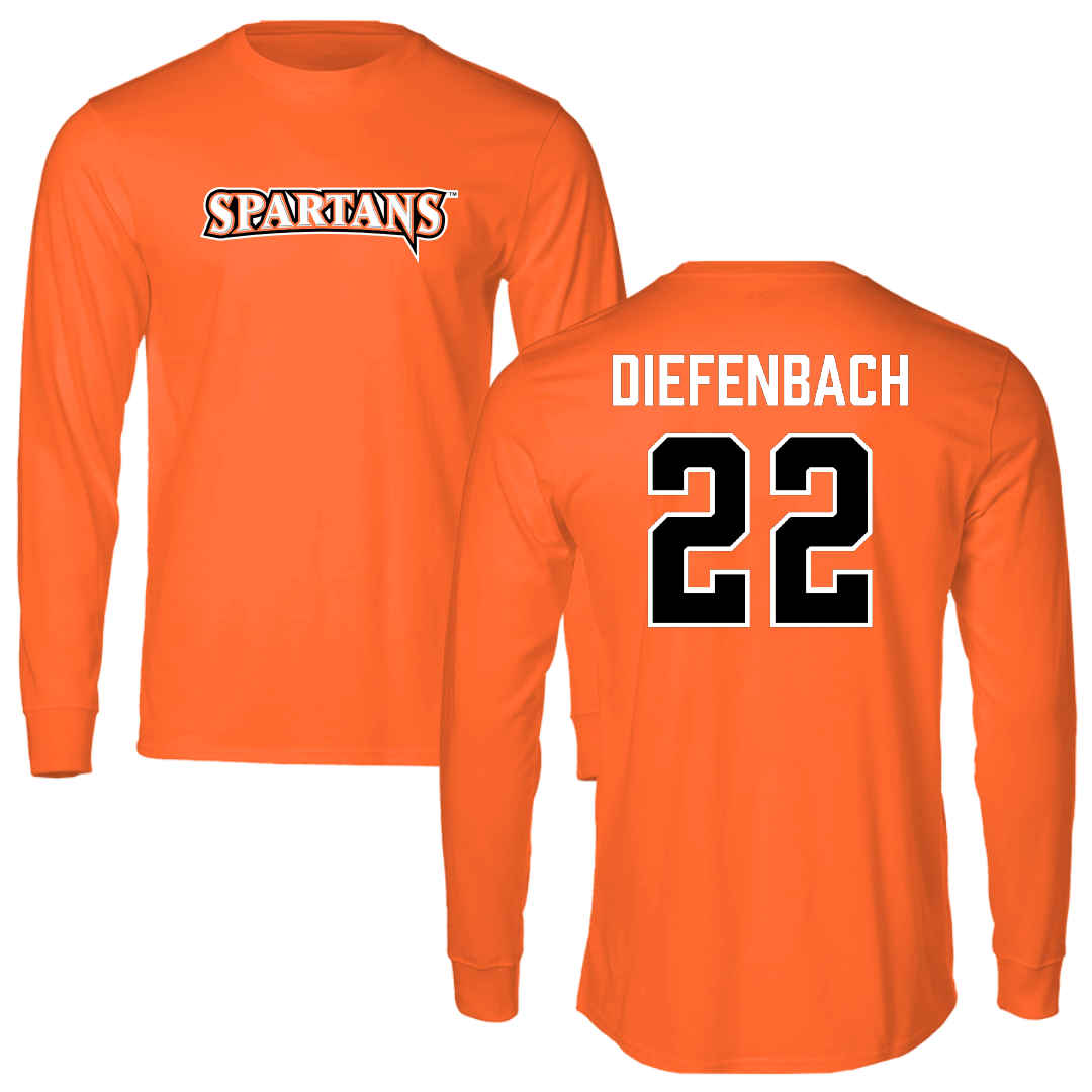 Northampton Community College Baseball Orange Long Sleeve - #22 Jared Diefenbach