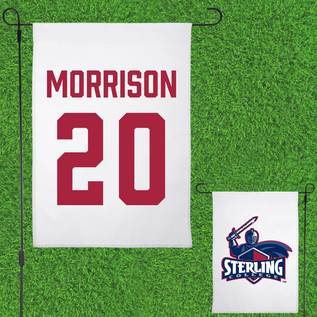 Sterling College Baseball White Garden Flag - #20 Julian Morrison