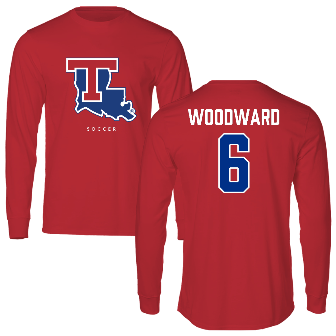 Louisiana Tech University Soccer Red Performance Long Sleeve - #6 Charlotte Woodward