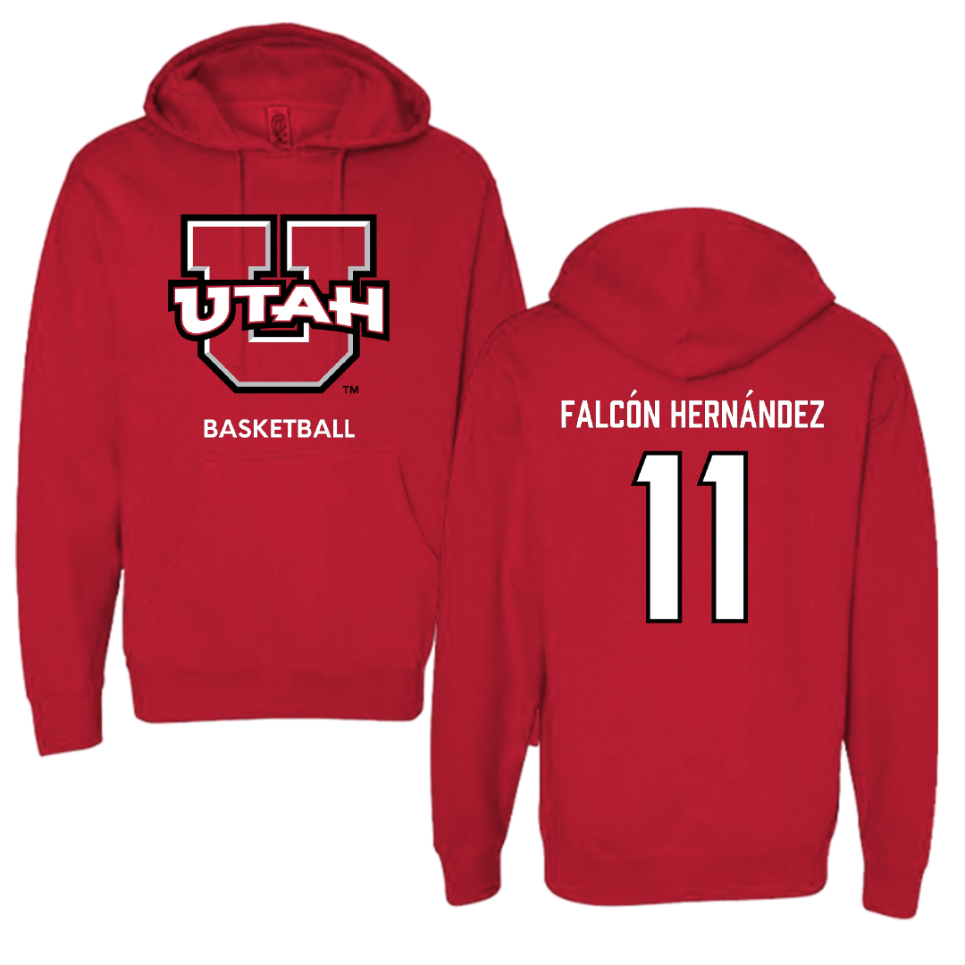 University of Utah Basketball (W) Red Utes Hoodie - #11 Daniela Falcón Hernández