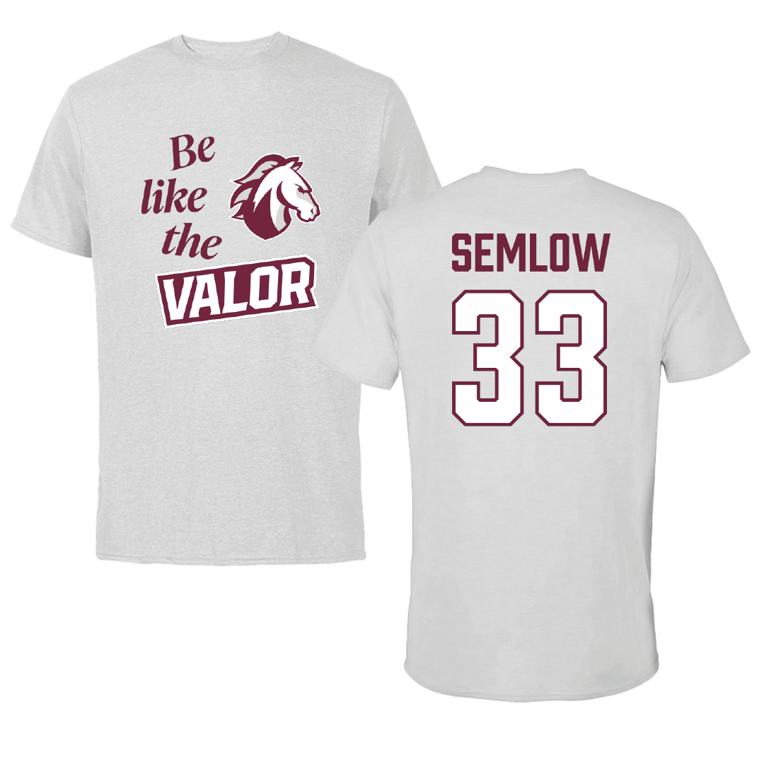 Evangel University Soccer (W) Light Gray Be Like Us Performance Tee - #33 Mia Semlow