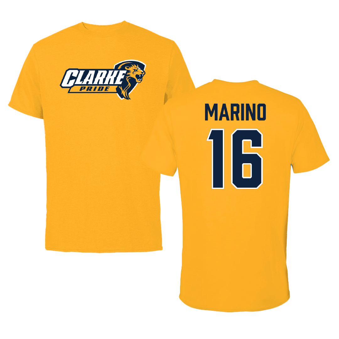 Clarke University Soccer (W) Gold Pride Tee - #16 Emily Marino