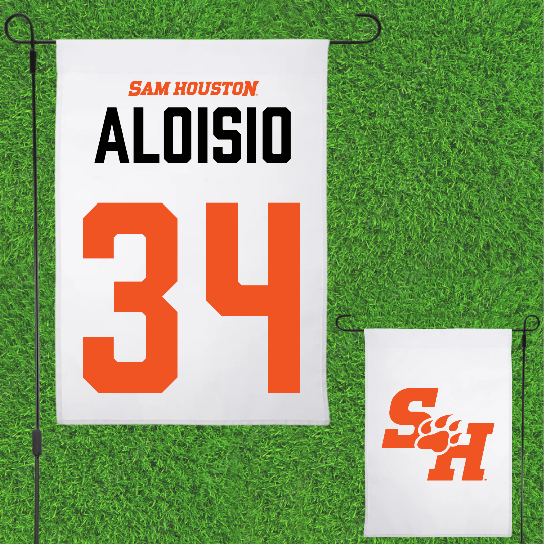 Sam Houston State University Baseball White Garden Flag - #34 Collin Aloisio