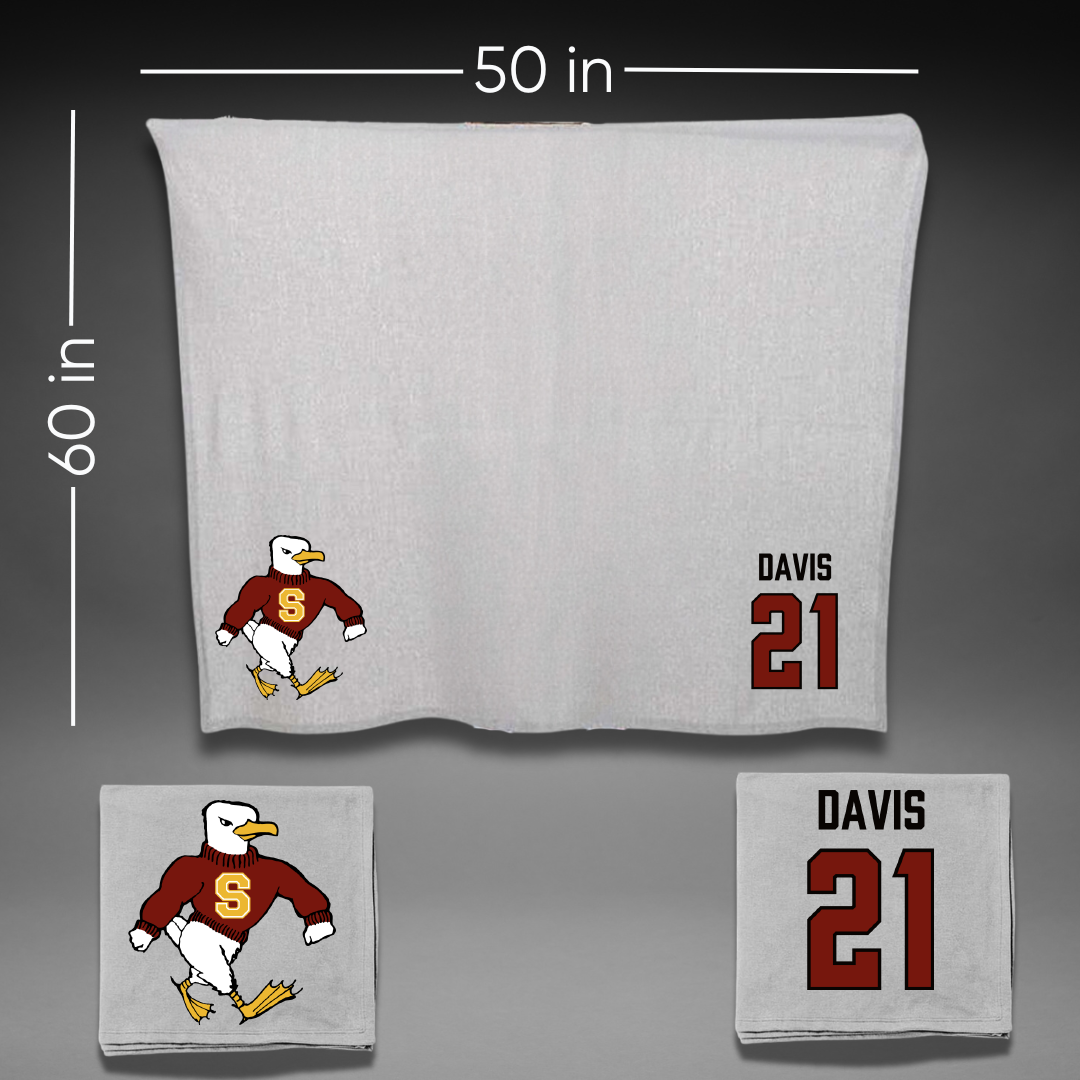 Salisbury University Lacrosse Gray Blanket - #21 Reagan Davis